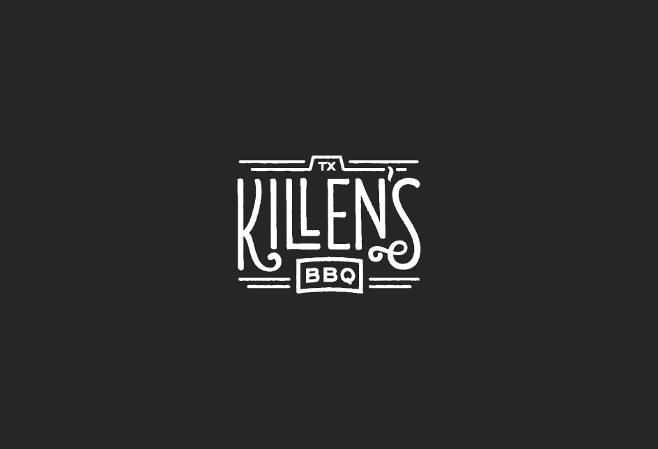 Hand-lettered logo concept for Killen's Barbecue. Client: Kimberly Park Communications