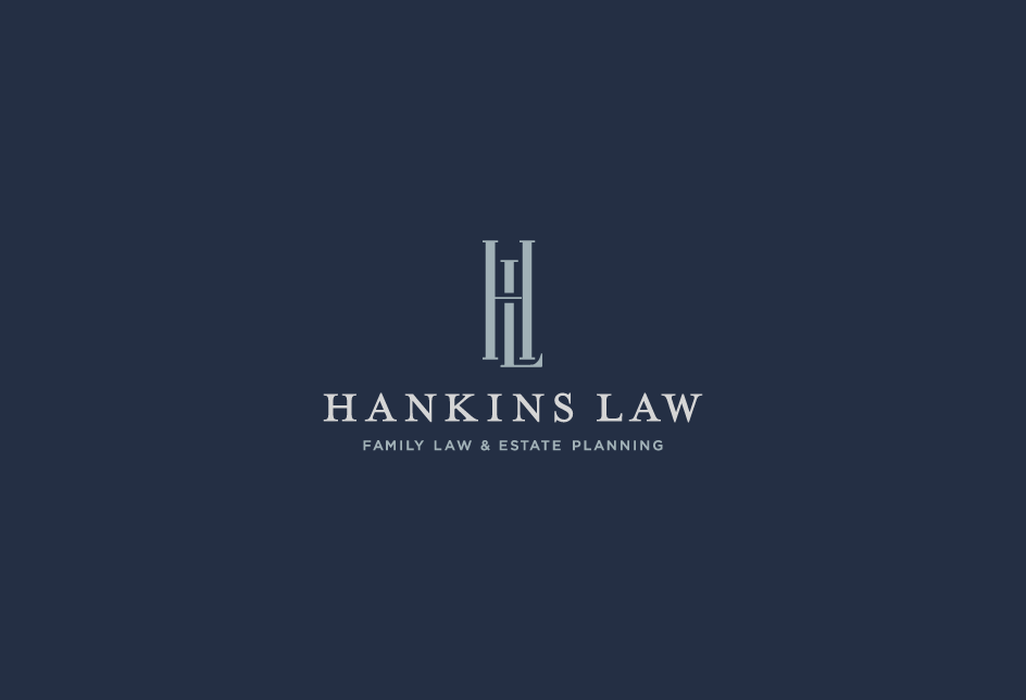 Monogram lock-up for a family law and estate planning attorney in Indiana. Client: Hankins Law