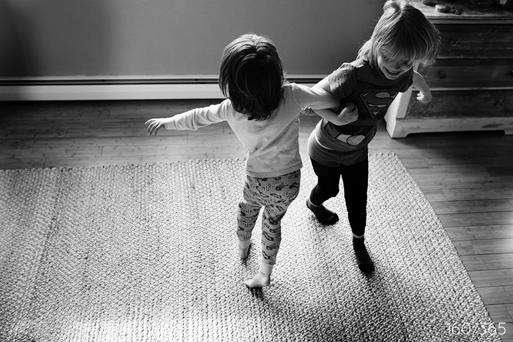 April vacation. Spinning, spinning - round and round. Giggling and laughing all the while. In your PJs, of course! 