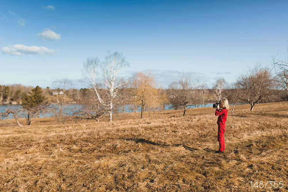 I let you use my back-up camera. You were photographing your lego plane in some lovely light, and then before I knew it, you were outside across the street in the field taking some pictures outside, in your pjs!