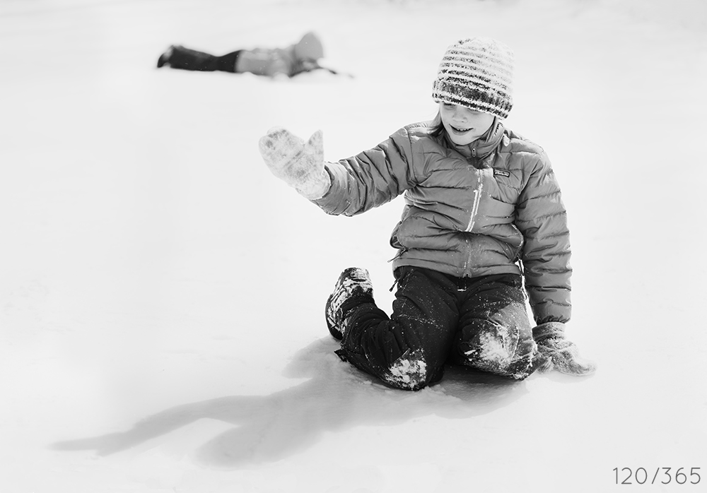 Playing with shadows and snow. 
