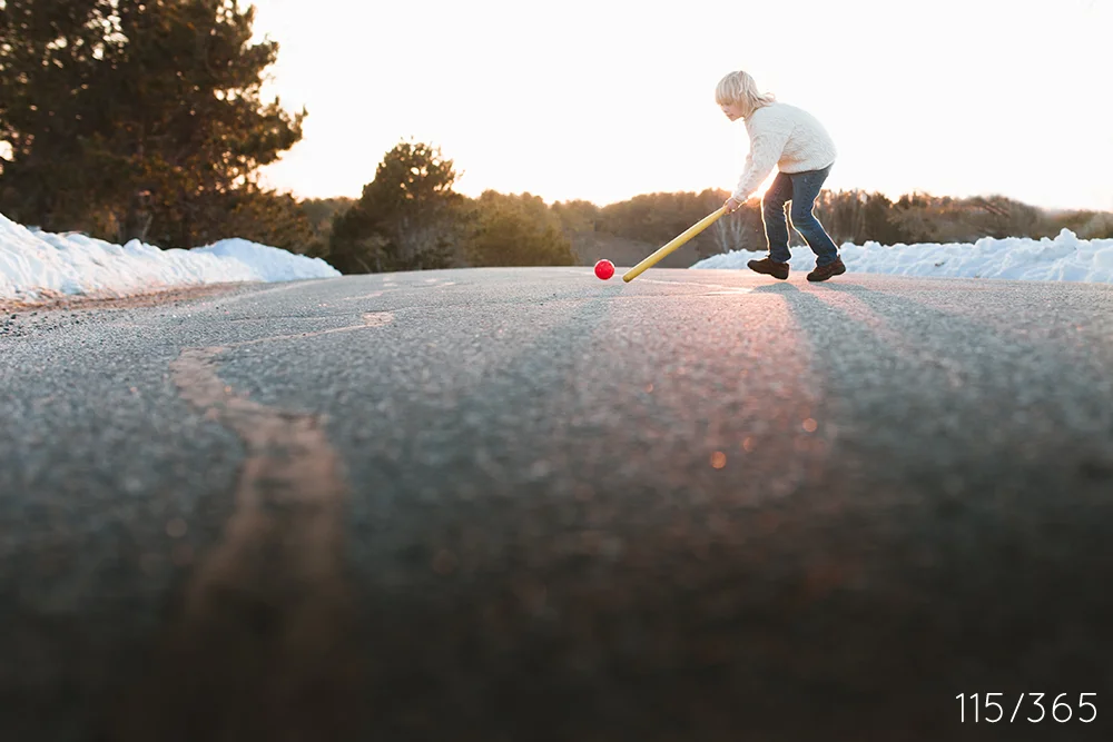 Practicing rim lighting at Golden hour. You were playing street hockey.