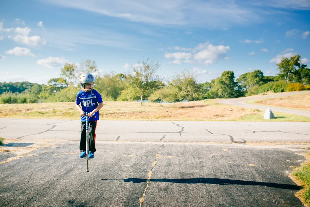 310/365 watching your shadow after school on the pogo stick