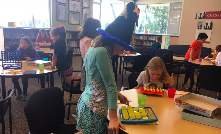 Third grade students enjoyed a board-game themed experience in the library.