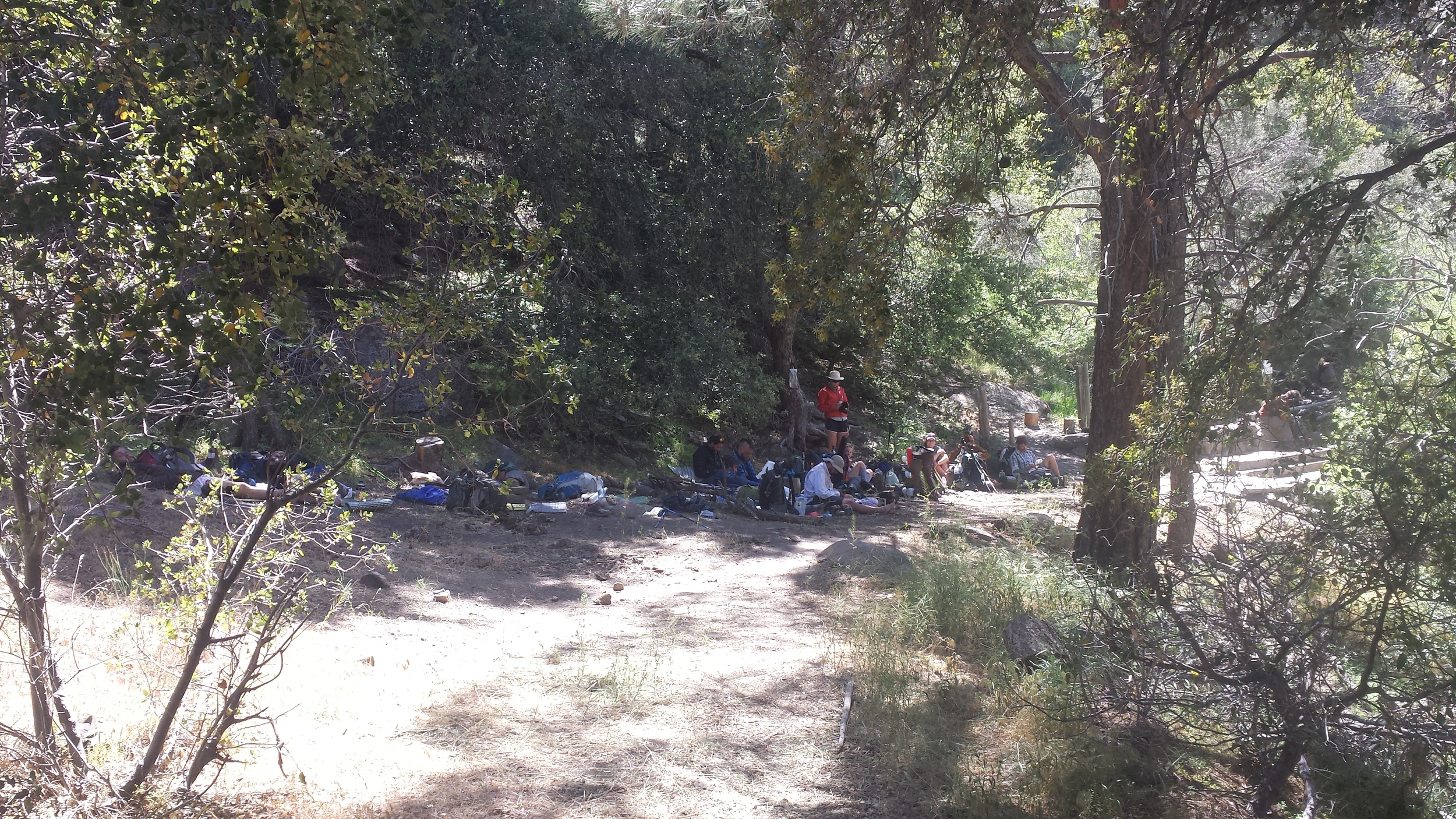 welcome to the wilderness...with everyone else. waiting for a slow trickle of water