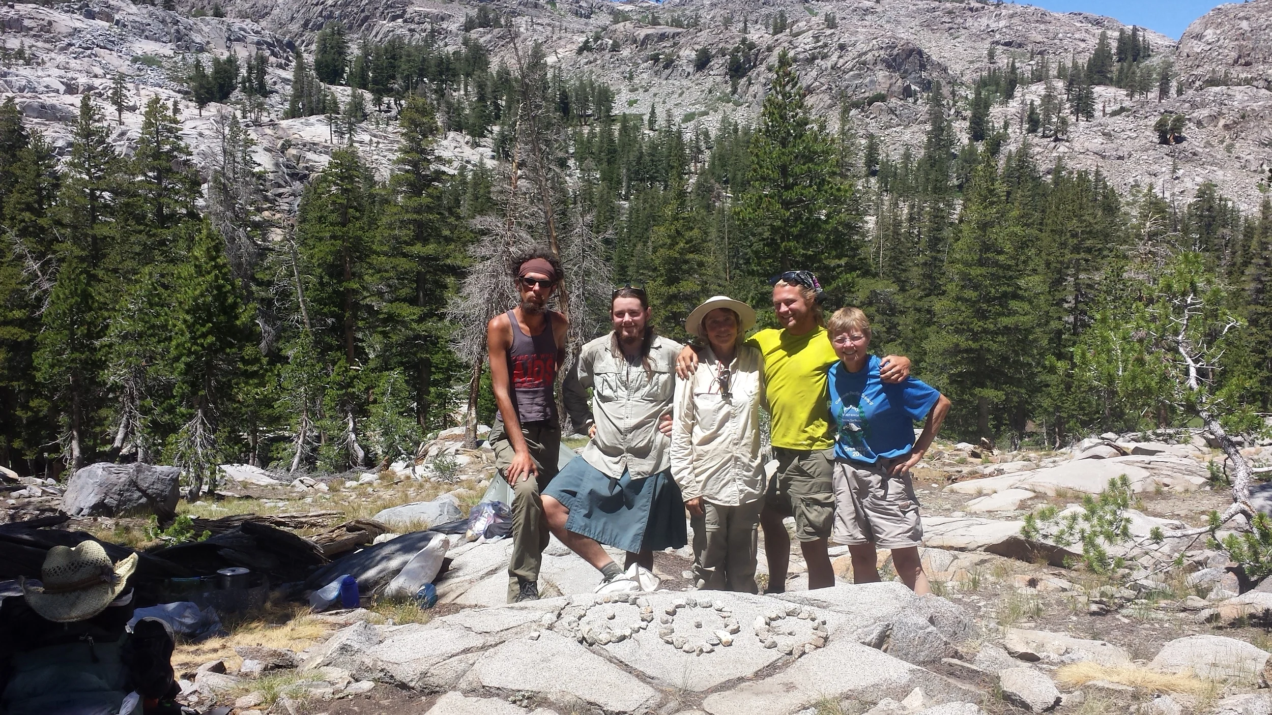 PCT fabulous at mile 1000. From left: Church Lady, Far Out, Any Minute Now, Dr Fierce and Shazaam