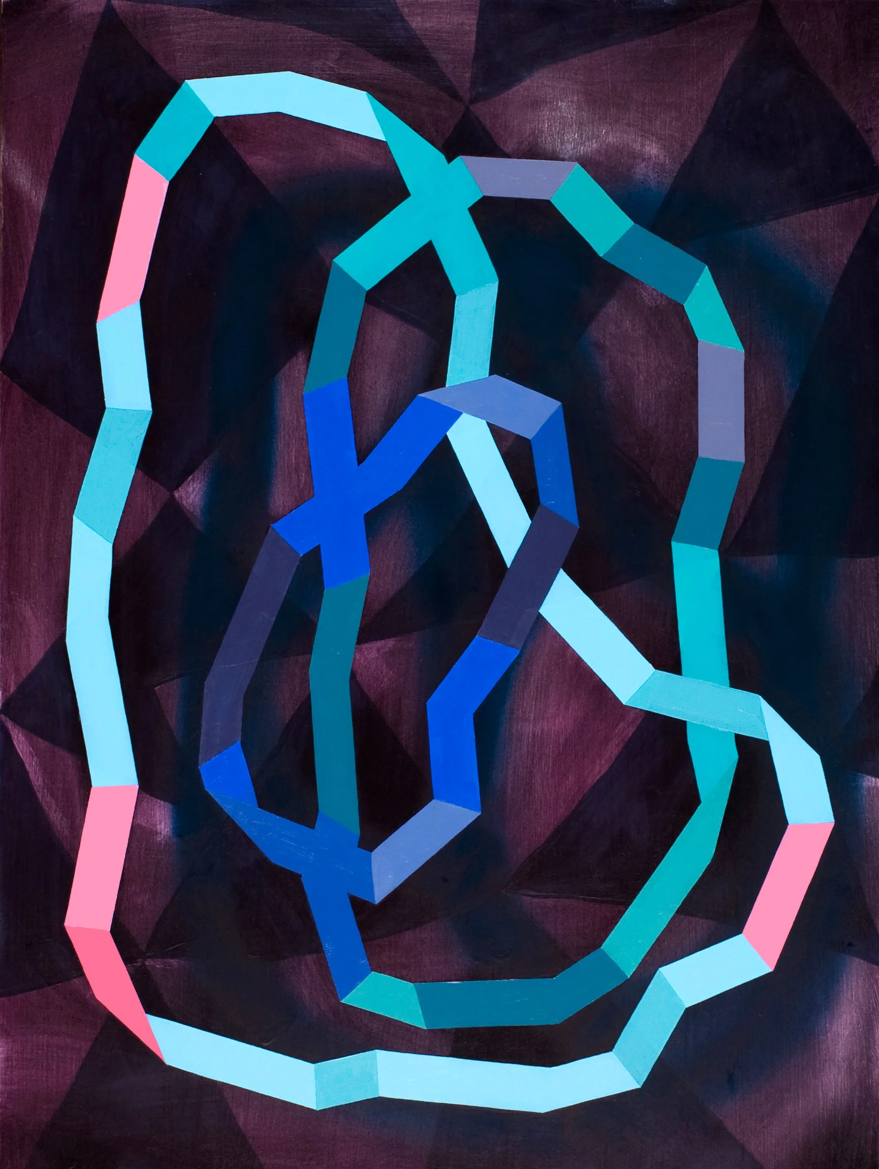 Emulation II (From Here) (2015) Acrylic, spray paint and oil on panel 24" x 18"