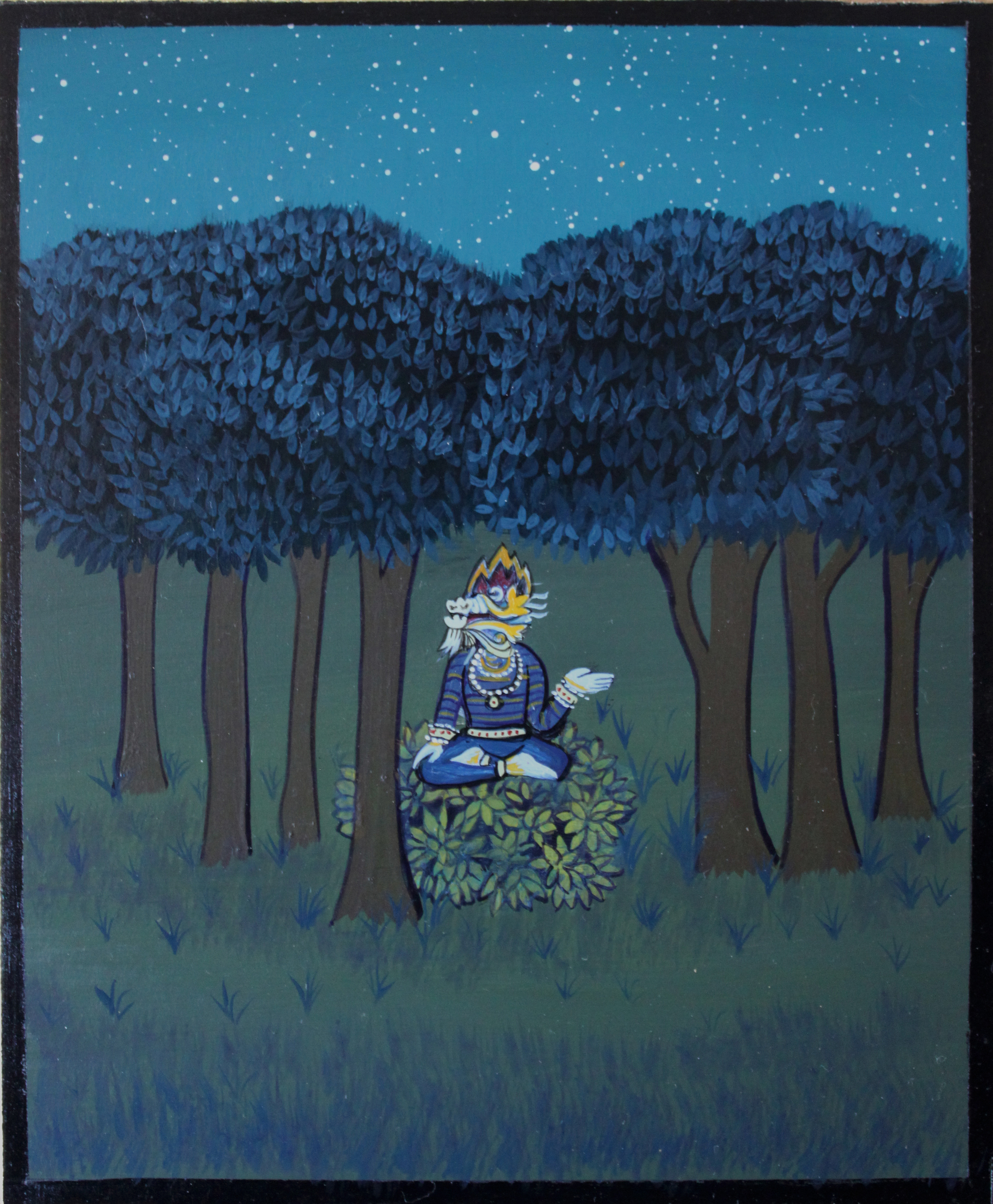 Night Questions 2013 acrylic on panel 7 x 6 inches n ot available