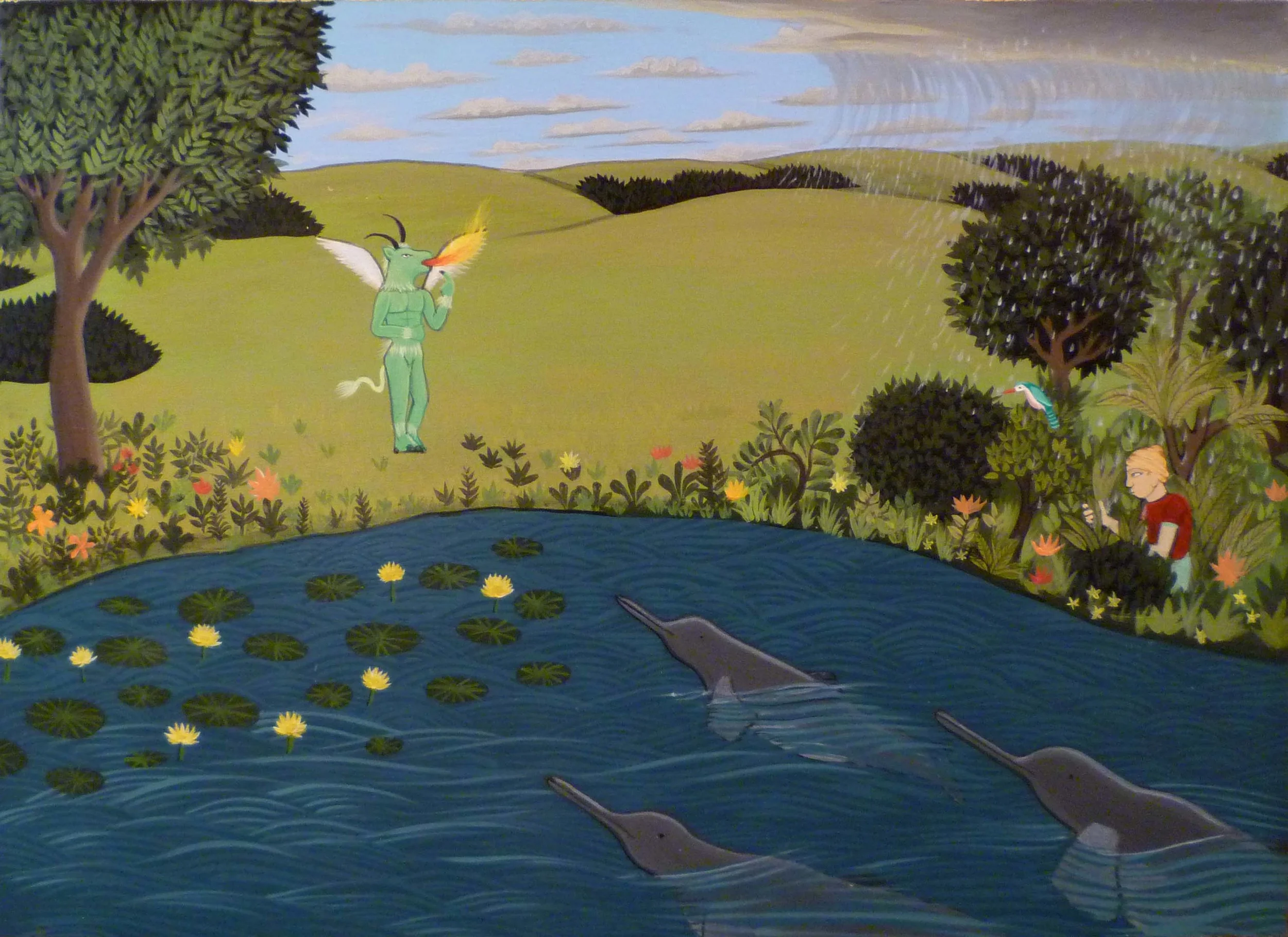 Visitations 2012 acrylic and metal leaf on panel 9 x 12 inches