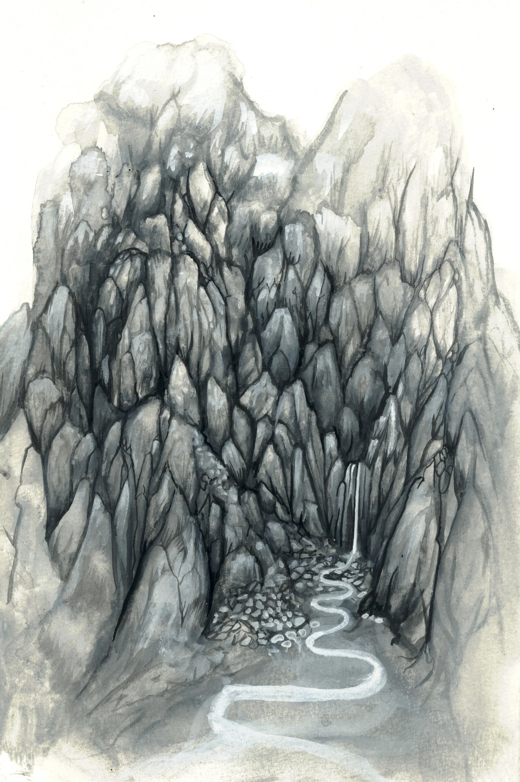 Fountain Rock 2007 gouache on paper 9 x 6 inches