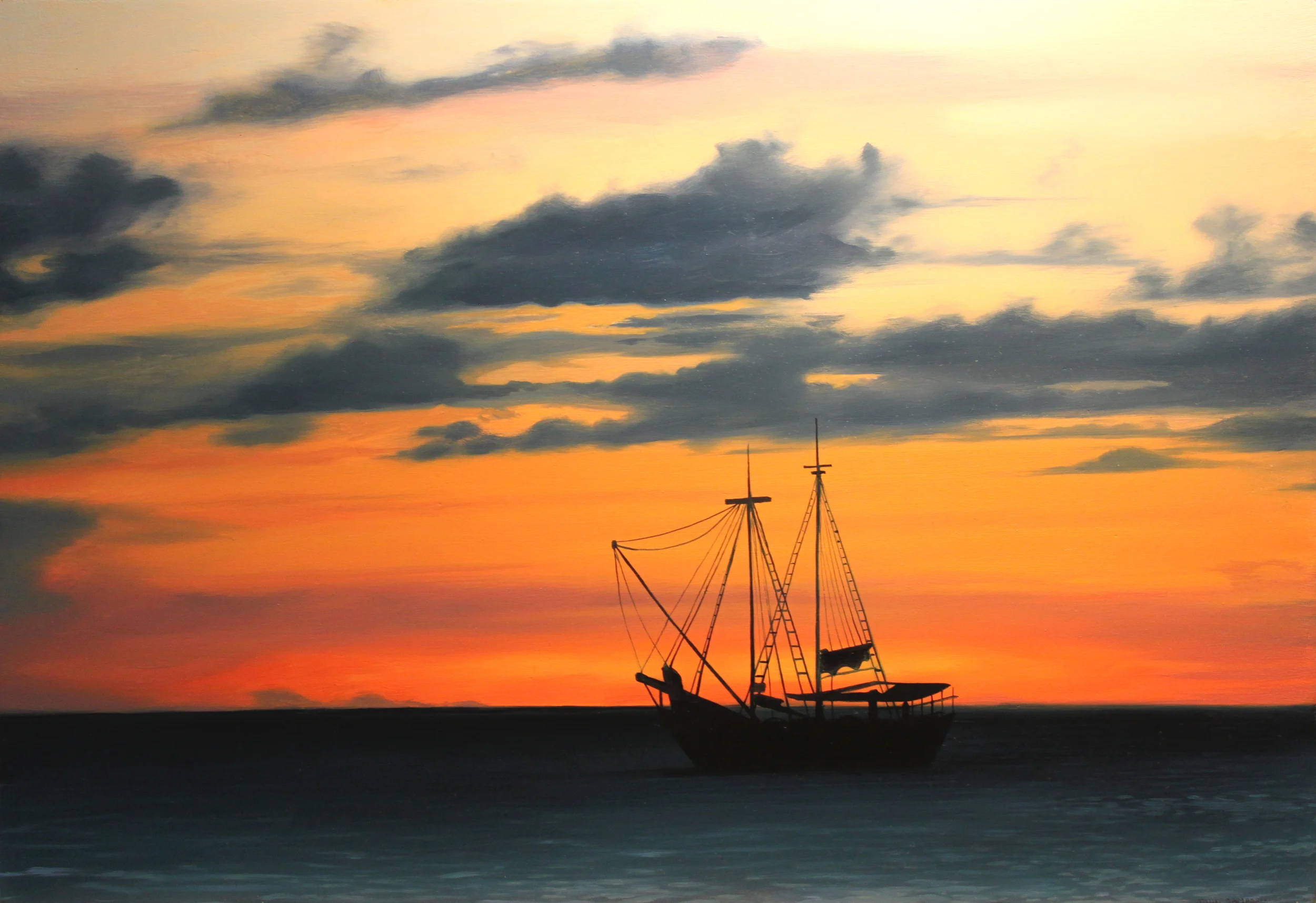 Sailboat/ 2013/ oil on panel/ 9 x 12 inches