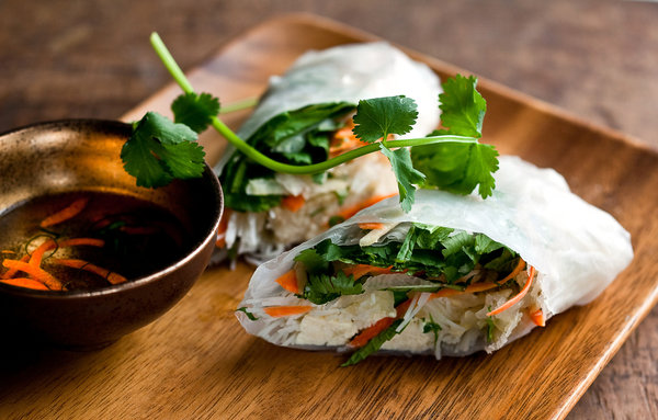Spring rolls are quite easy to make, and make a light and delicious lunch, appetizer, side dish or snack. You can find the rice flour spring roll wrappers in Asian markets.