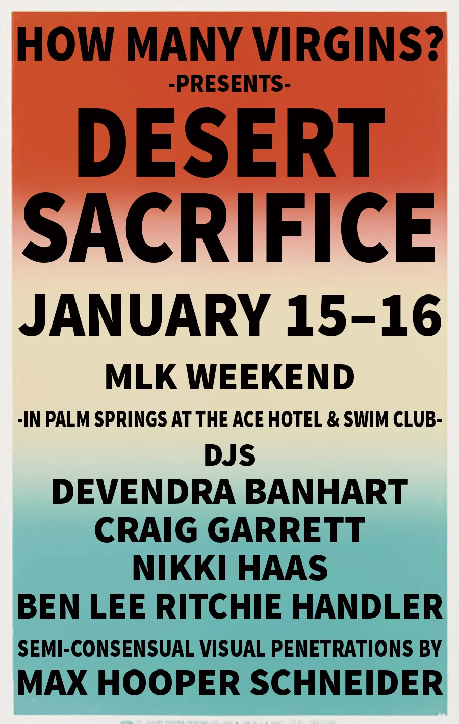 HOW MANY VIRGINS? Desert Sacrifice