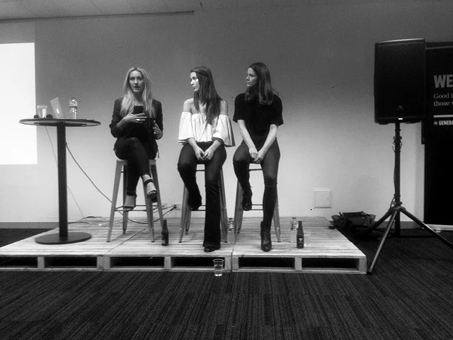 The girls speaking at 'Young & Lost'. From Left: Erika, Jess, Bree