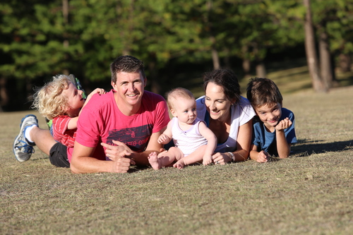 Emma Thomson and family - she's going to speaking about surviving being a mum-of-three and running three businesses at Cereal Entrepreneurs on 8 March