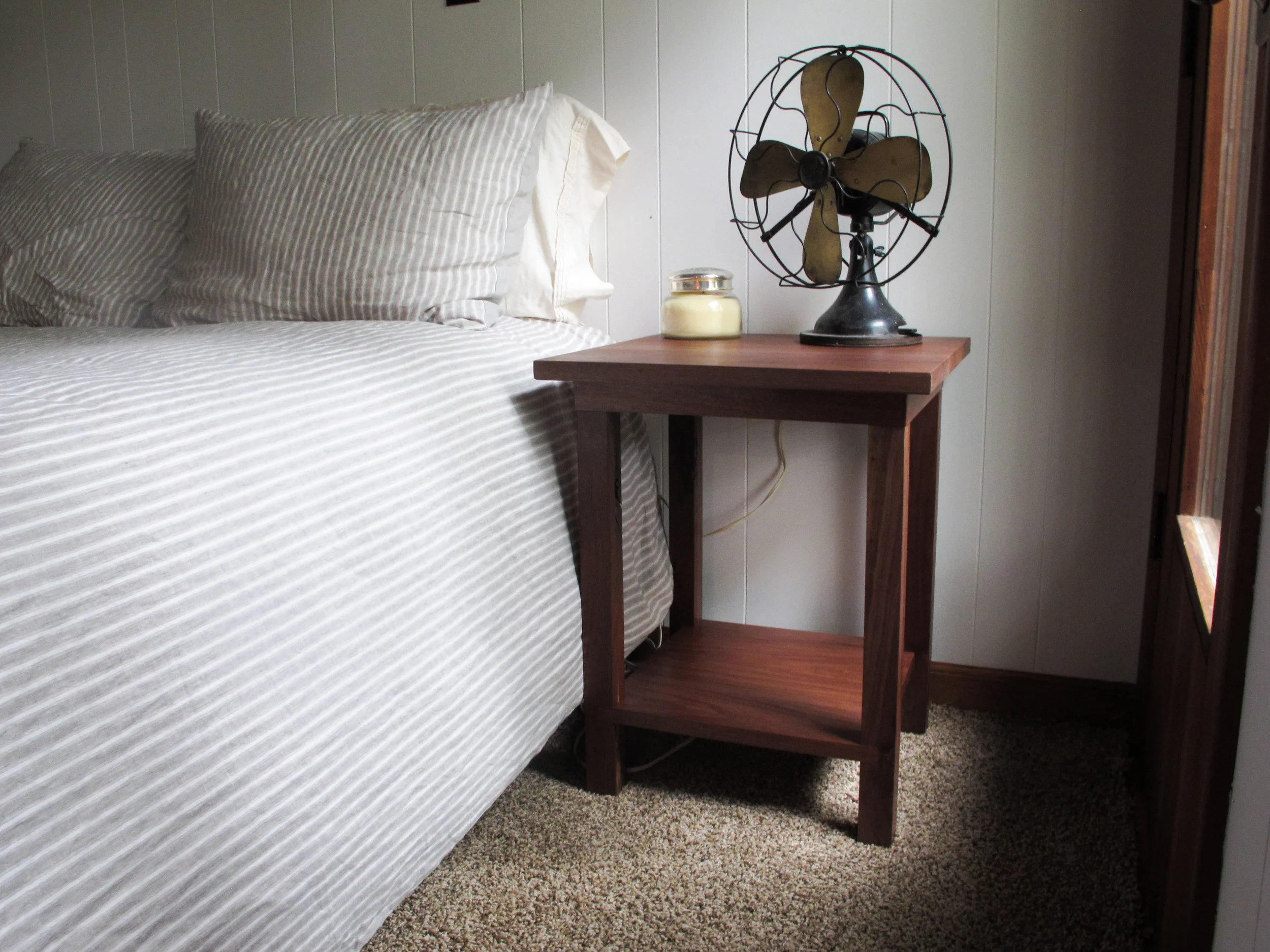 Walnut bedside table