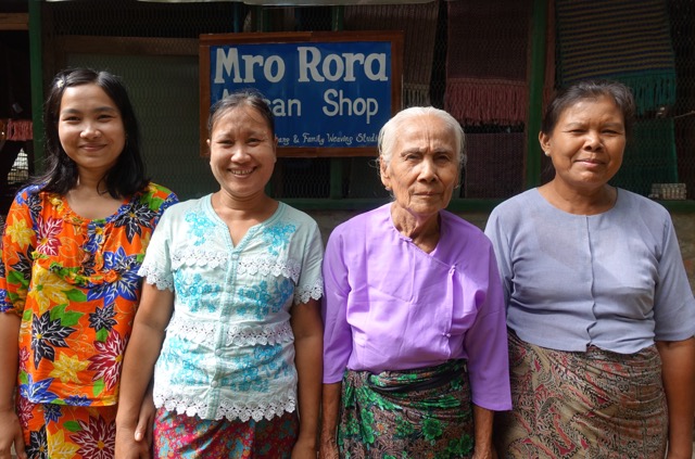 Master weavers Pin Ei Nwe, Ma Thein Sein, Daw Ma Nyung and Ma Moe