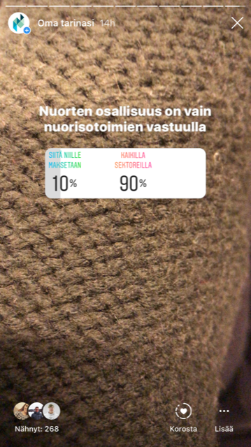 Nuvan instagram-tilillä hyödynnetään nopeita somekyselyjä