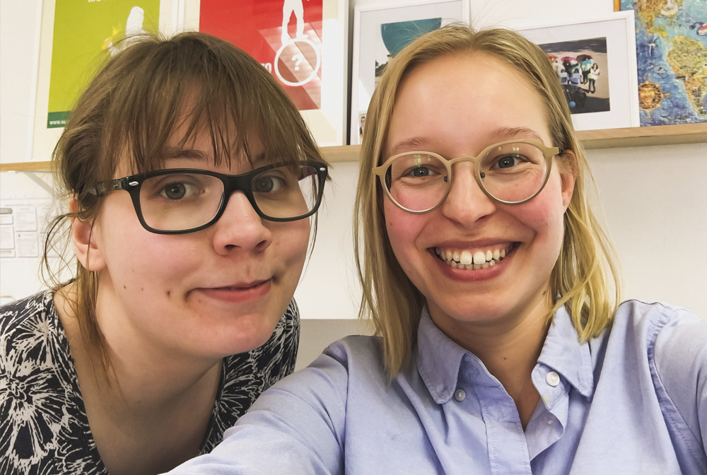 Projektikoordinaattori Sohvi Hellsten ja projektipäällikkö Helen Honkasaari.
