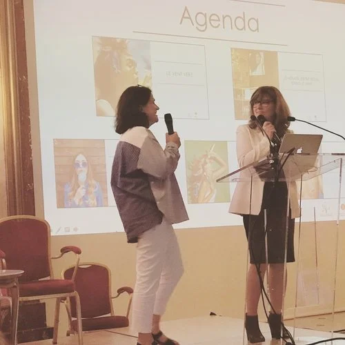 Leila Rochet presenting with Florence Bernardin - Trends from the West, and from the East.