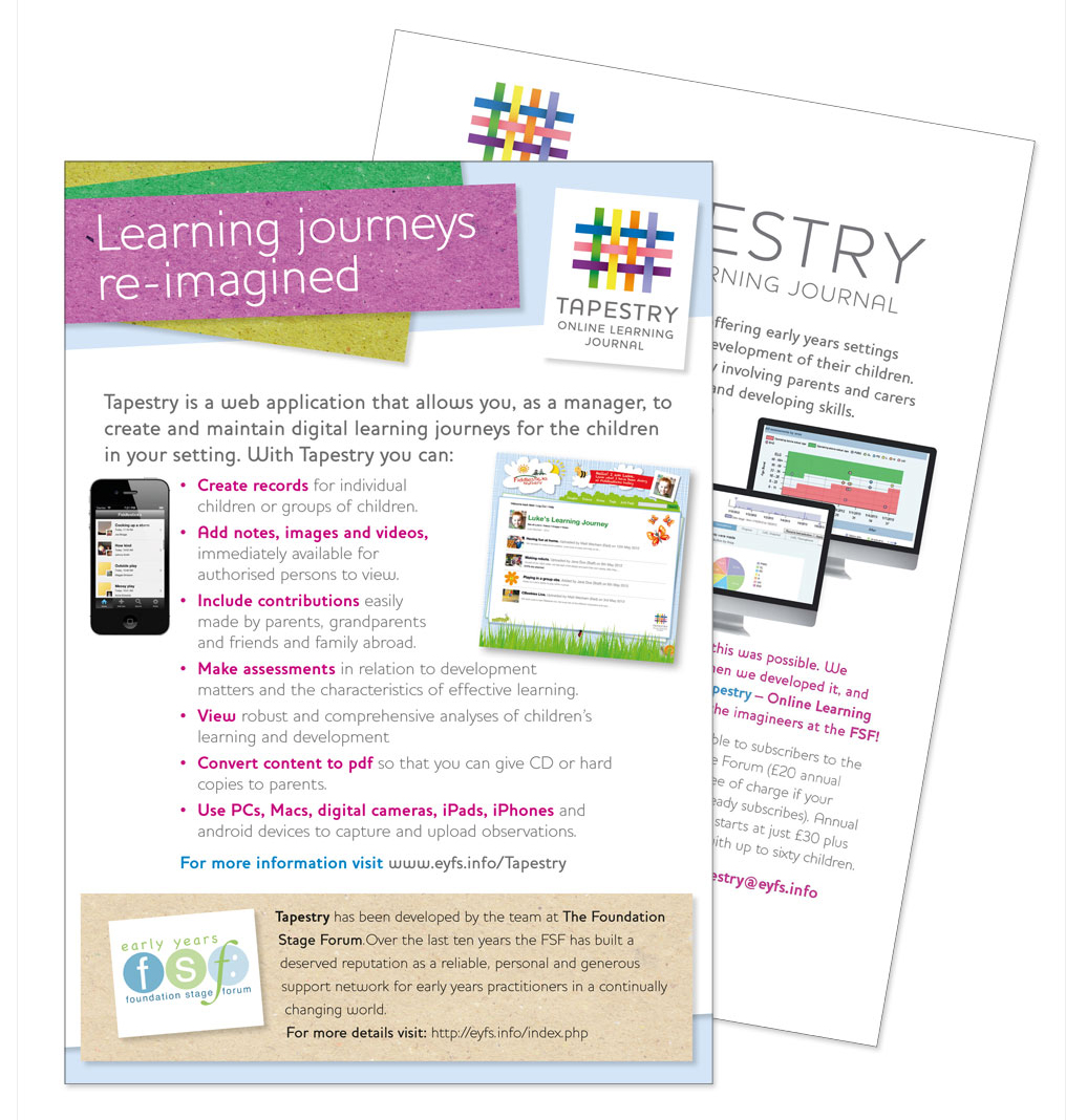 Tapestry application marketing leaflet