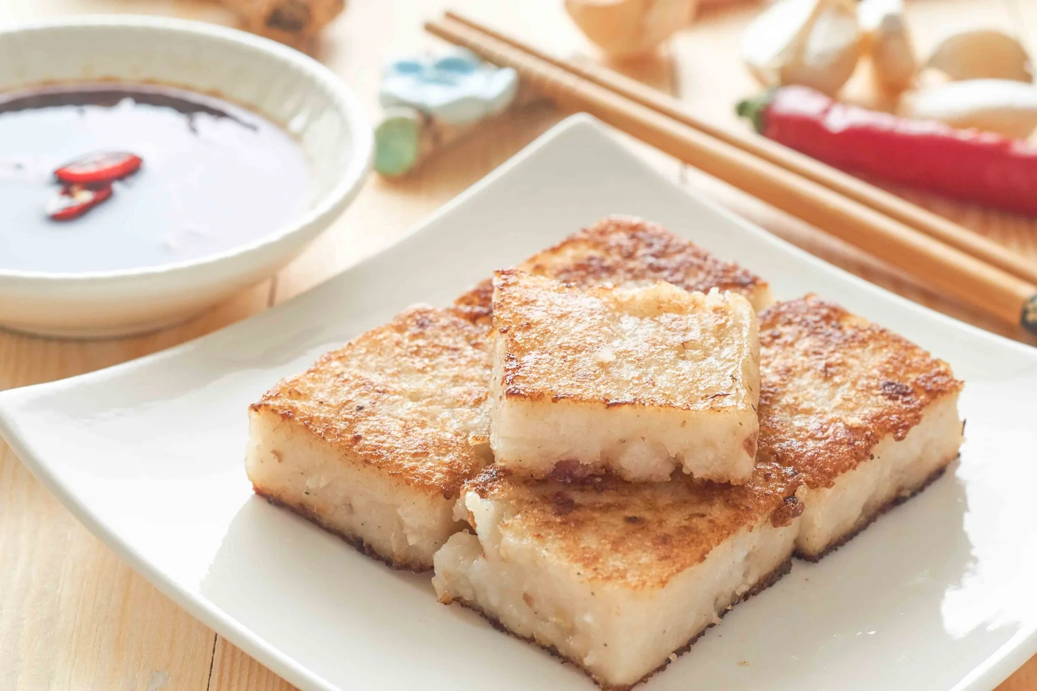 Radish Rice Cake Vietnamese Fried Radish Rice Cakes (Bánh Củ Cải Bột Chiên) — Vicky Pham