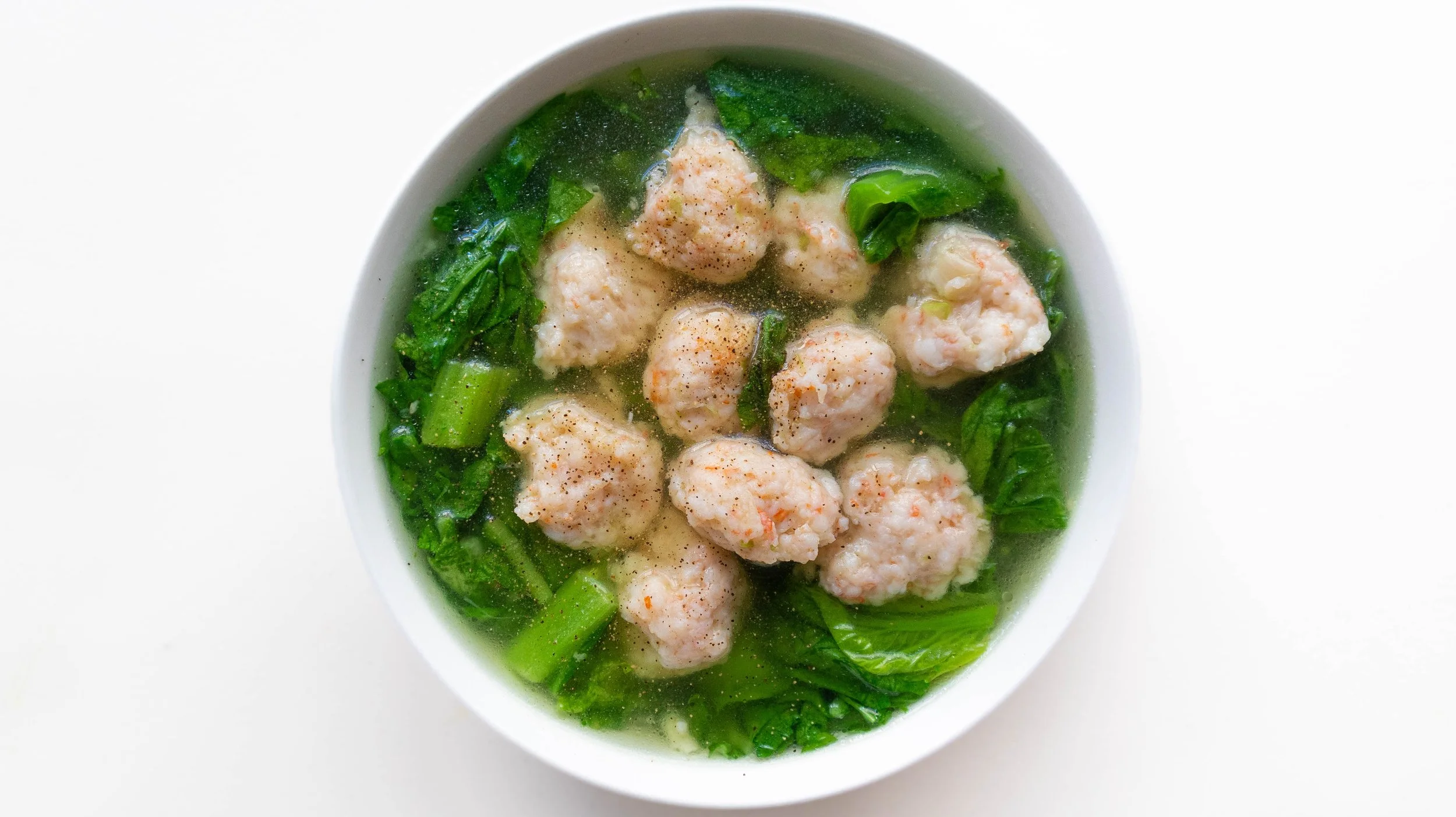 Vietnamese Mustard Green Soup with Shrimp Balls (Canh Cai Be Xanh Nau