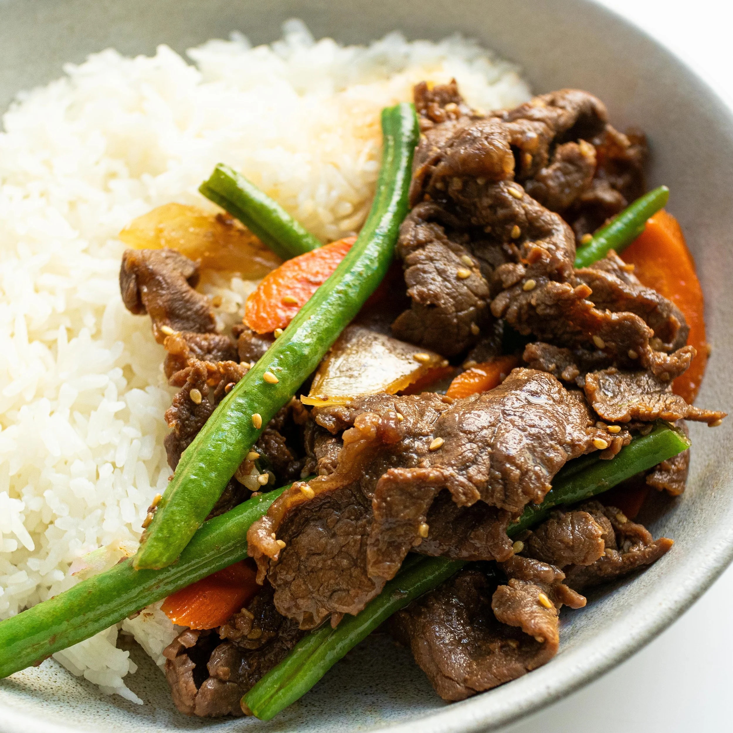 Easy ChineseStyle PanFried Beef with Carrots and Green Beans — Vicky Pham