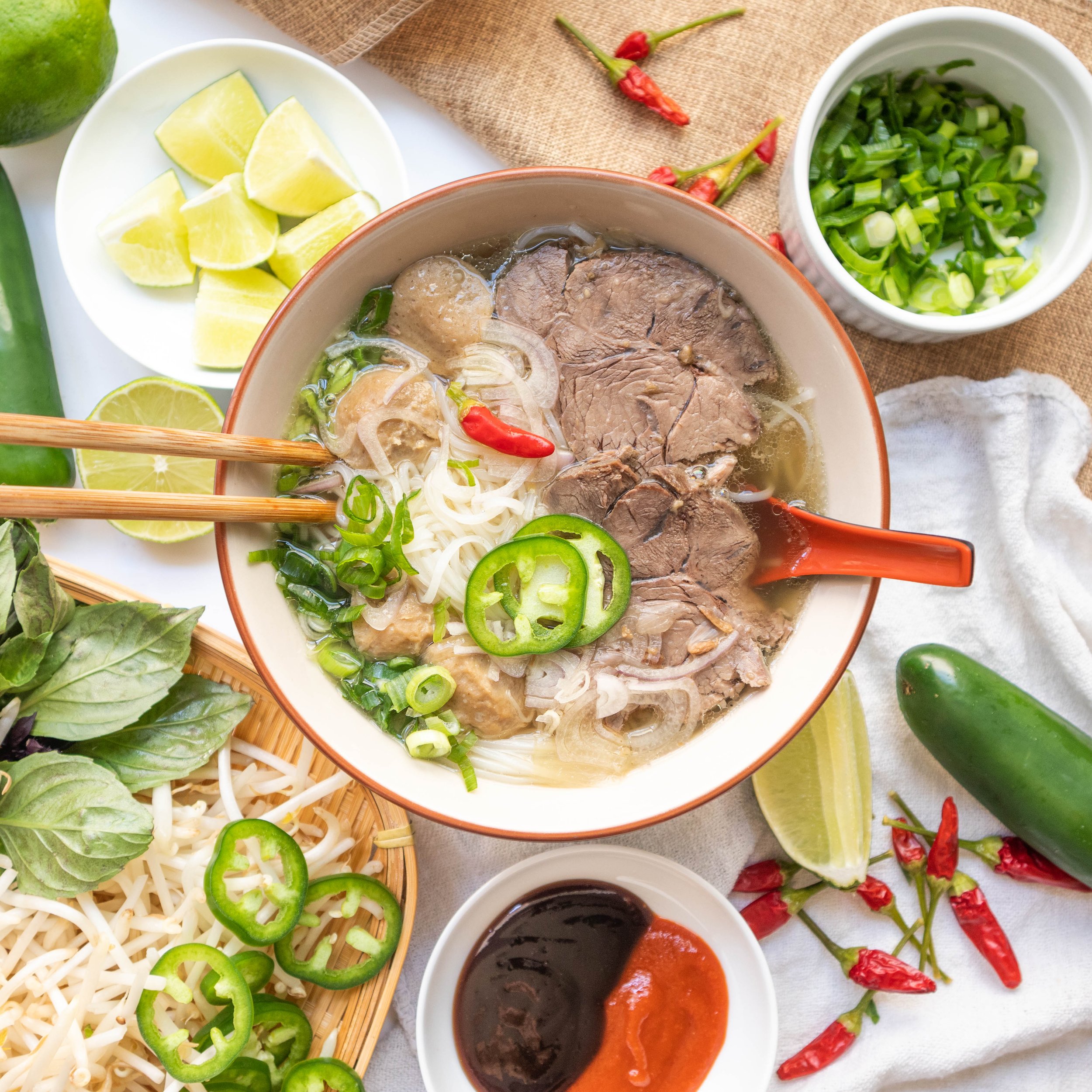Vietnamese Beef Noodle Soup Pho Bo