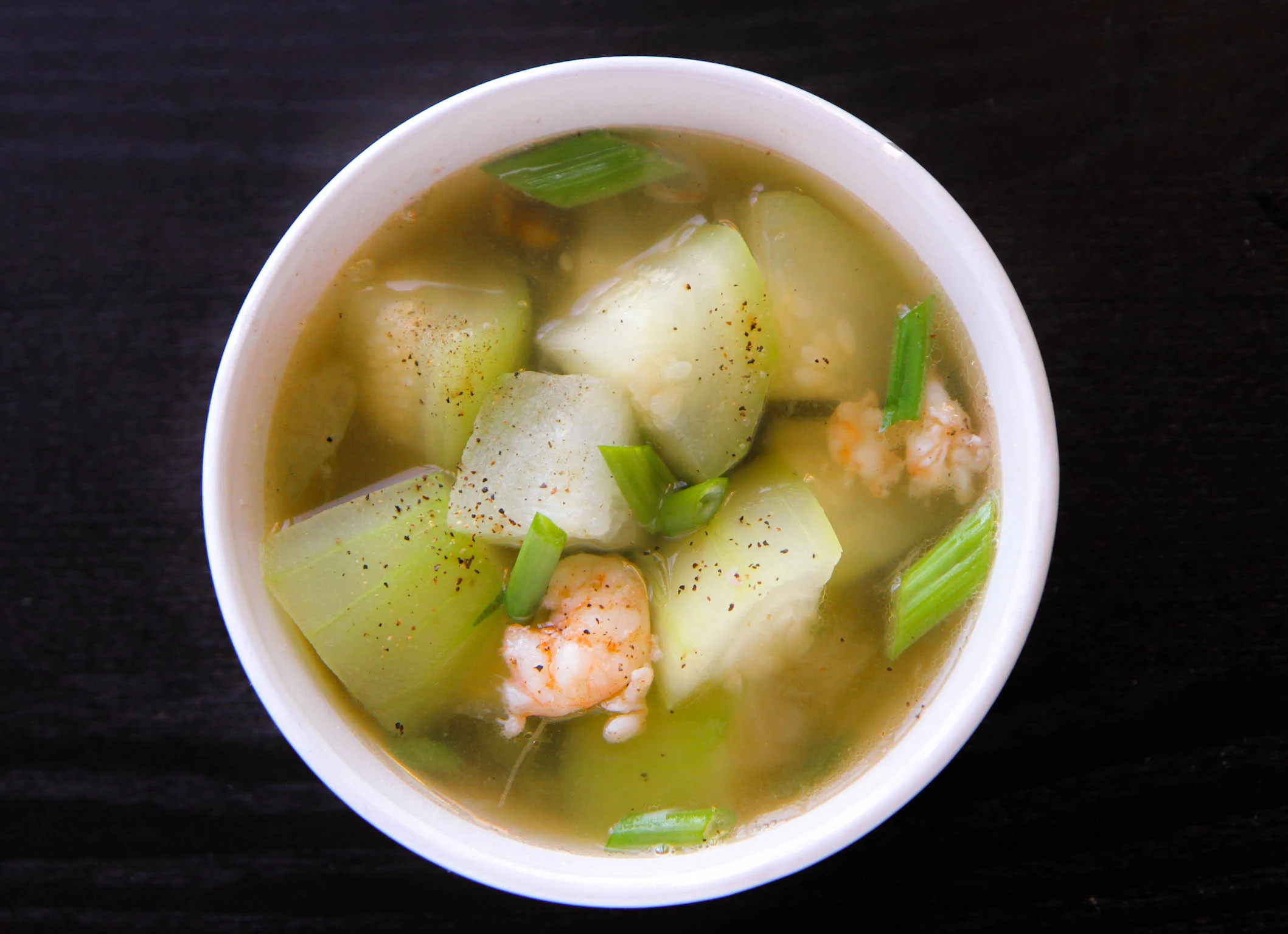 Winter Melon Soup With Shrimp Canh Bi Dao Tom Vietnamese Home