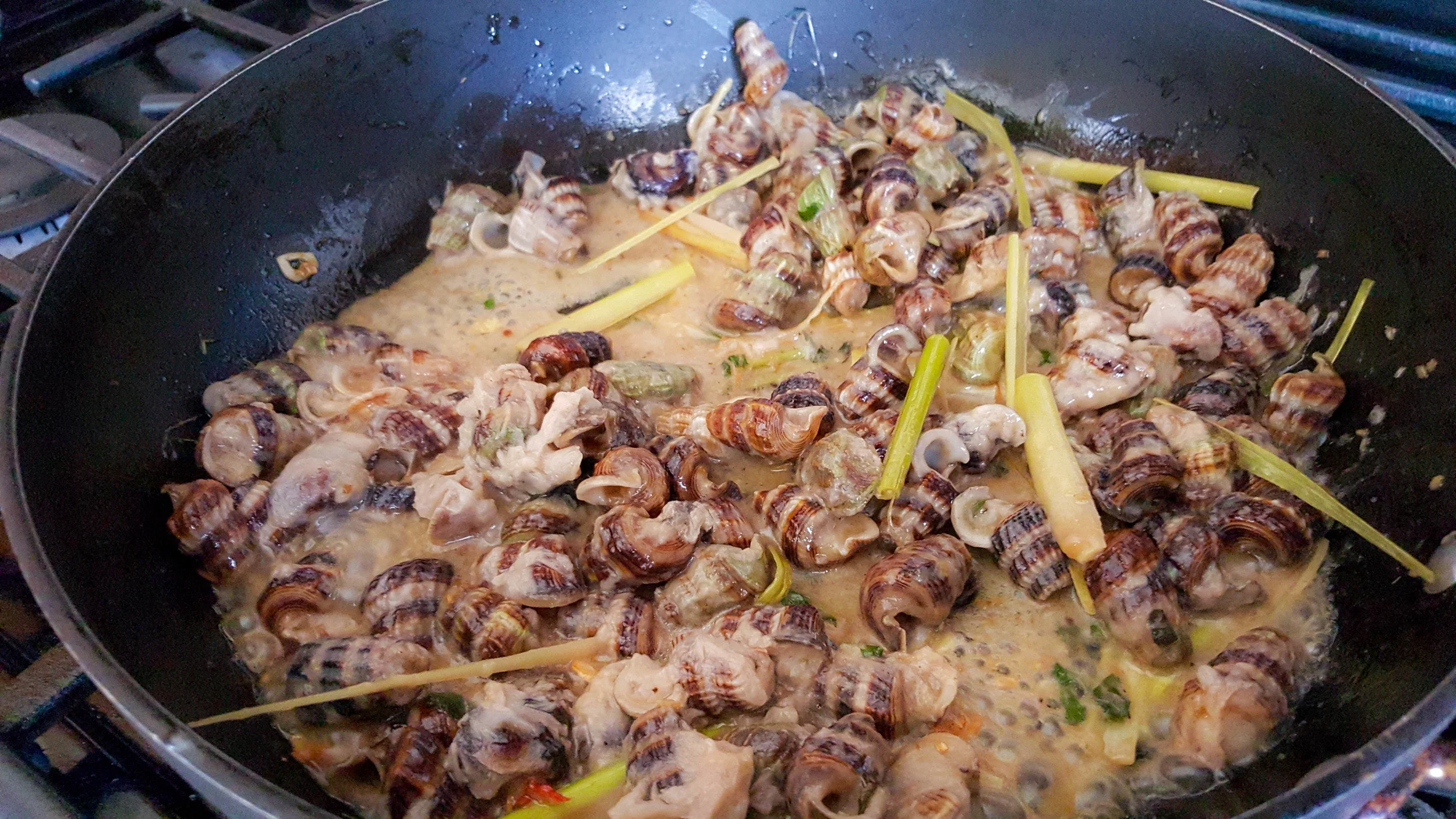 Sea Snails in Coconut Milk (Ốc Len Xào Dừa) — Vicky Pham