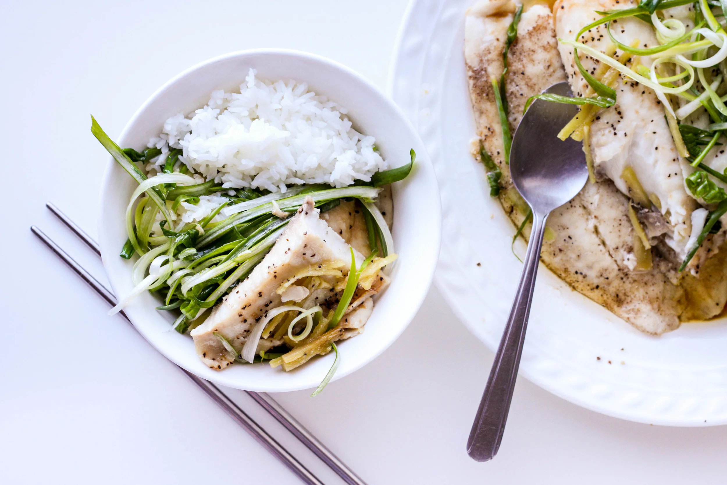 Steamed Fish with Scallions, Ginger and Soy Sauce (Ca Hap Gung Hanh