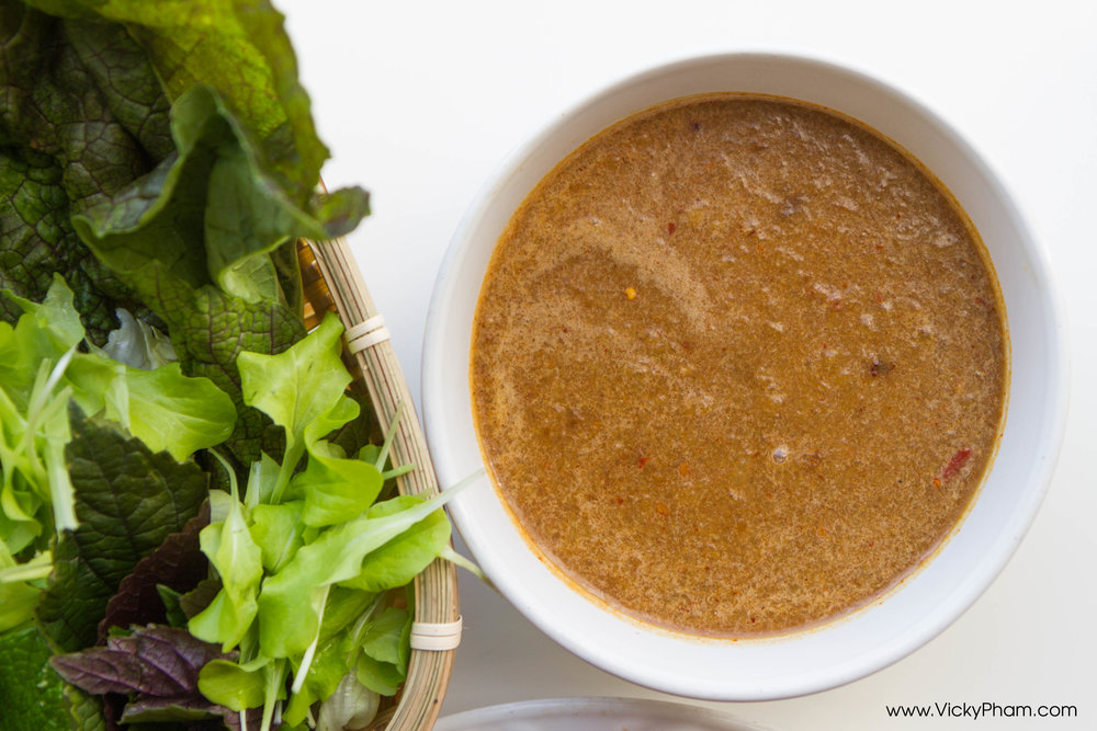 Vietnamese Fermented Anchovy Dipping Sauce Recipe (Mắm Nêm) for Butter Beef Spring Rolls