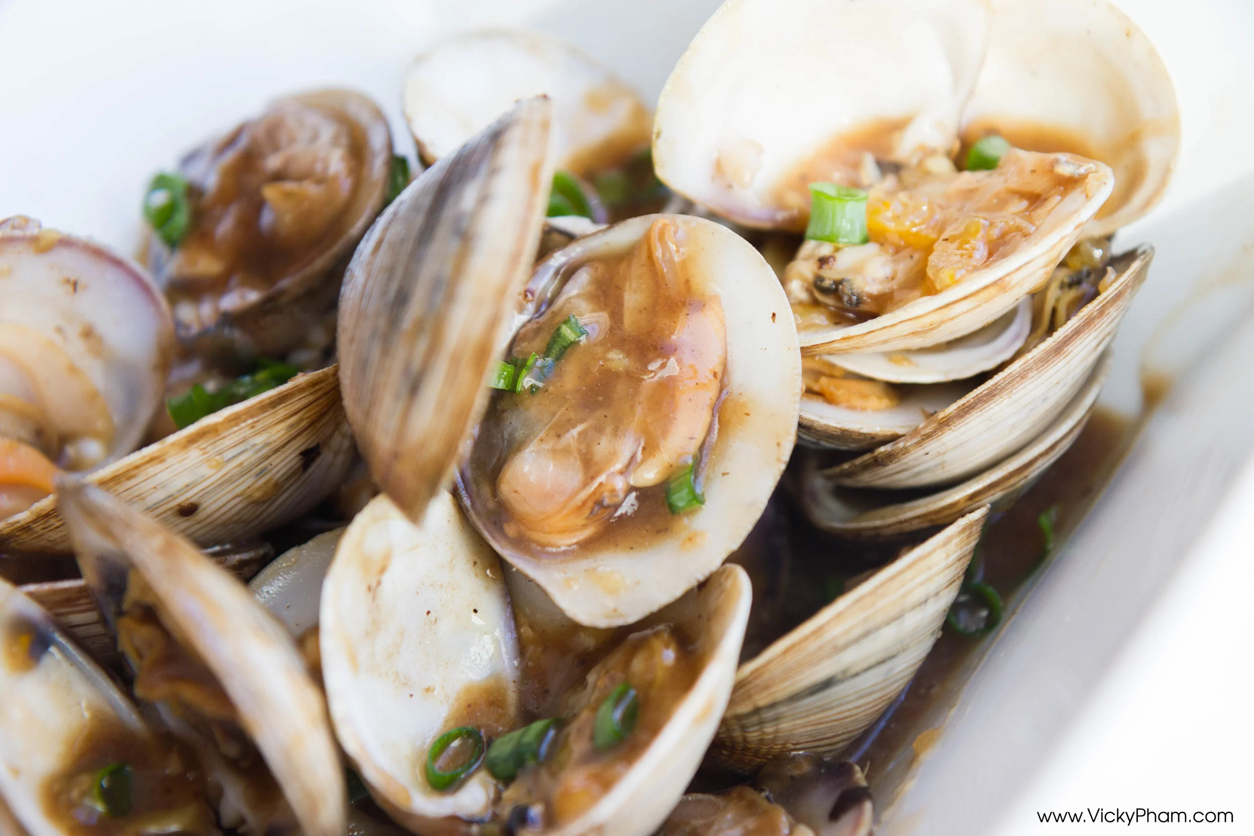 Stir-Fried Clams in Black Bean Sauce (Oc Xao Gung Dau Den)