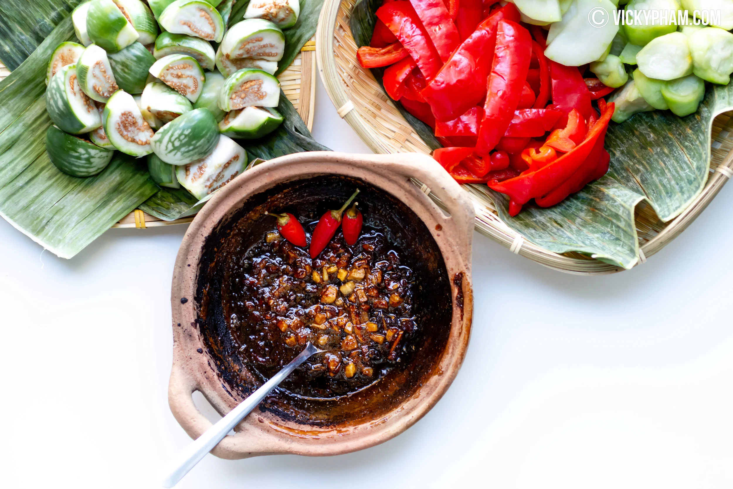 Vietnamese Vegetable Dipping Sauce with Caramelized Fish Sauce (Mắm Kho