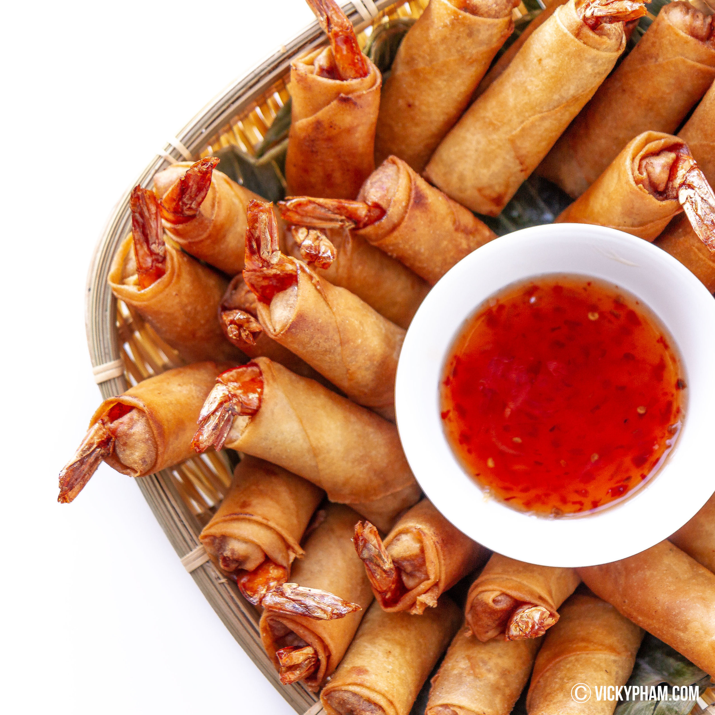 Vietnamese Shrimp Egg Roll Appetizer (Cha Gio Cuon Tom) — Vicky Pham