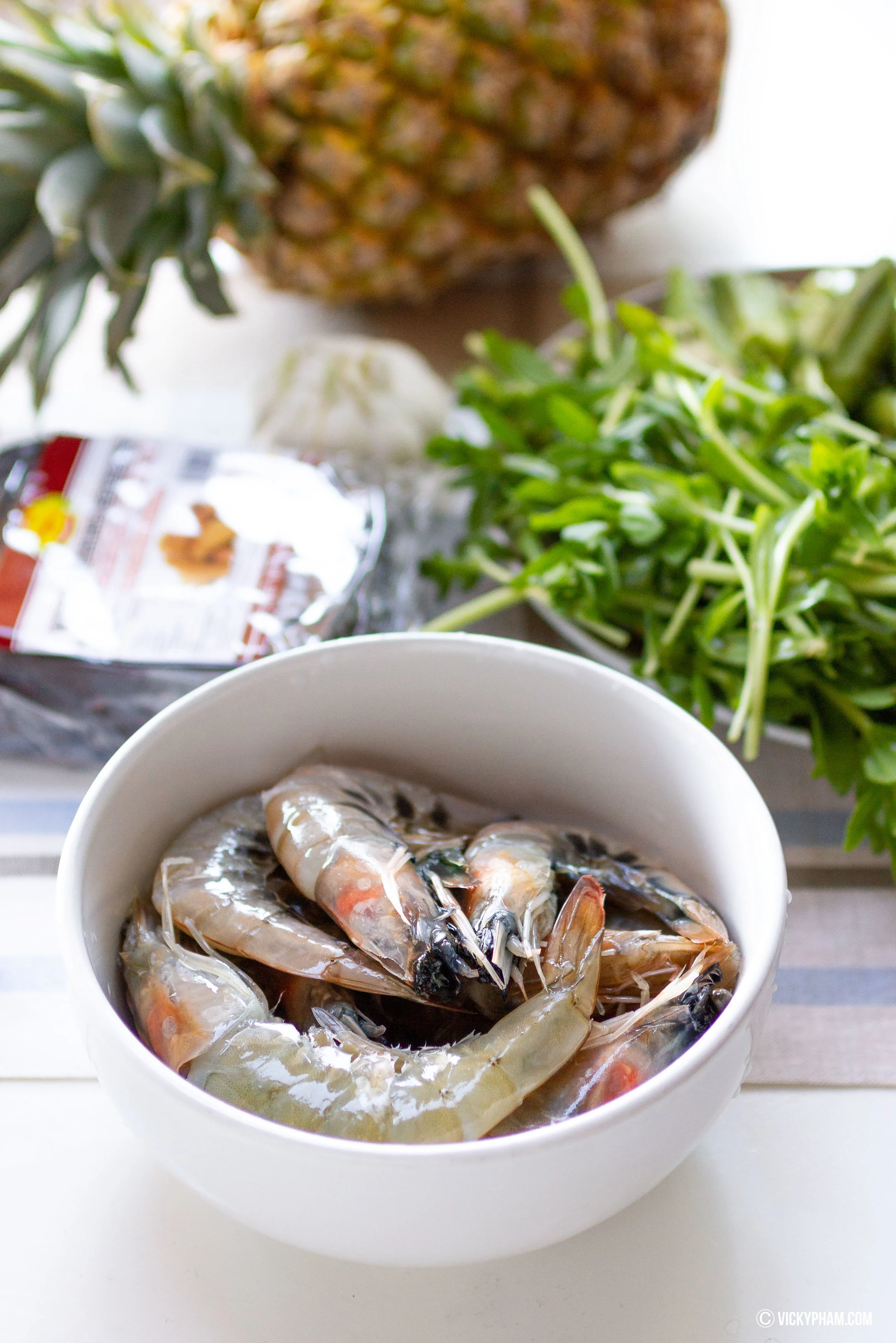 Vietnamese Sweet & Sour Shrimp Soup with Pineapple (Canh Chua Tom Nau Thom)