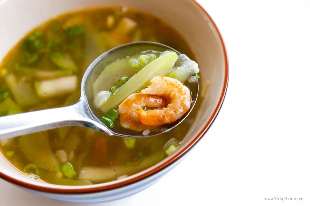Vietnamese Opo Squash &amp; Dried Shrimp Soup (Canh Bầu Tôm Khô)
