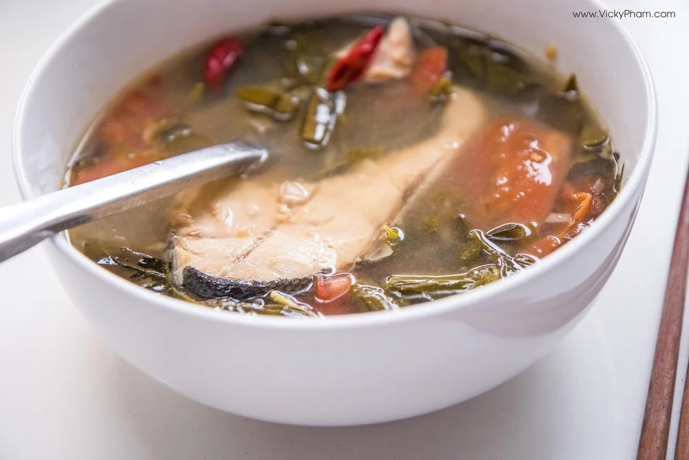 Vietnamese Sour Soup with River Leaf (Canh Chua La Giang)