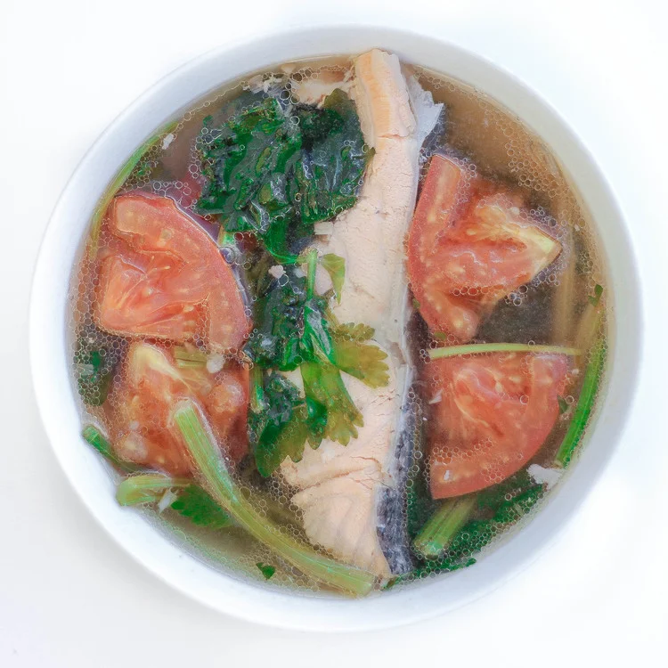 Vietnamese Fish Soup with Chinese Celery and Tomatoes (Canh Ca Nau Ngot)
