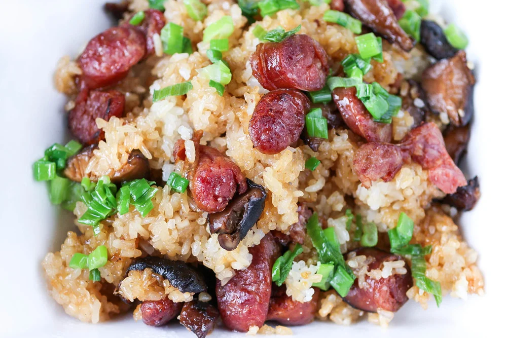 Sticky Rice with Chinese Sausage (Xoi Man) Recipe — Vicky Pham