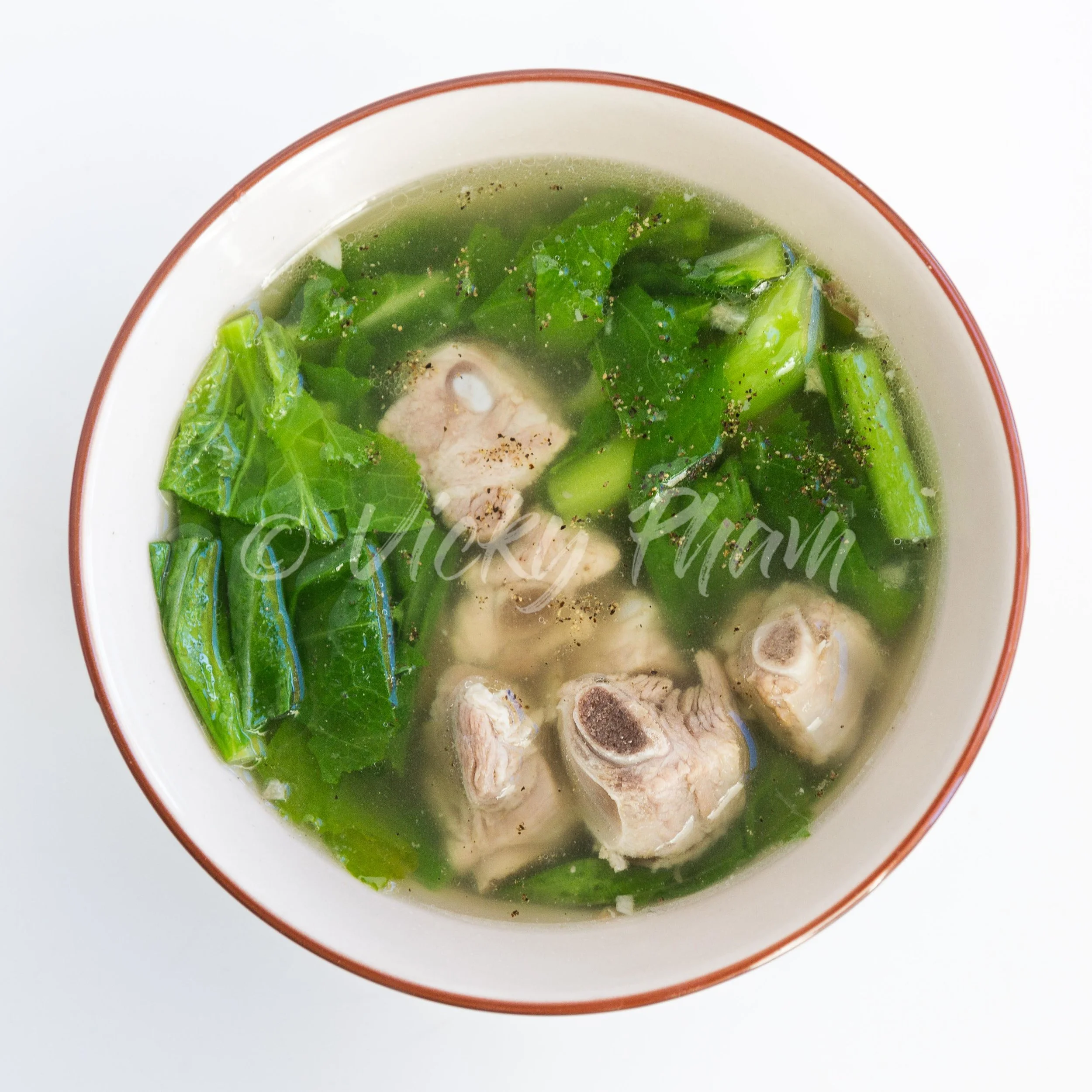 Vietnamese Mustard Green Soup with Pork Spare Ribs (Canh Cai Be Xanh