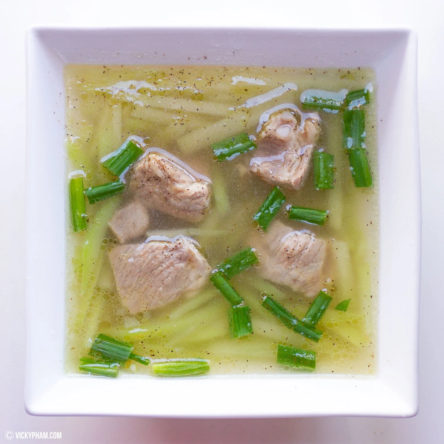 Vietnamese Pork Spare Rib Soup with Chayote (Canh Suon Nau Su Su)