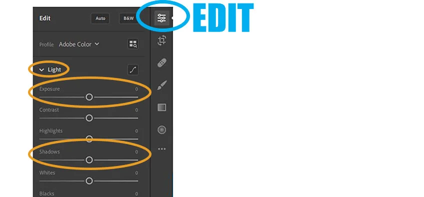 Adobe Lightroom Editing: Light