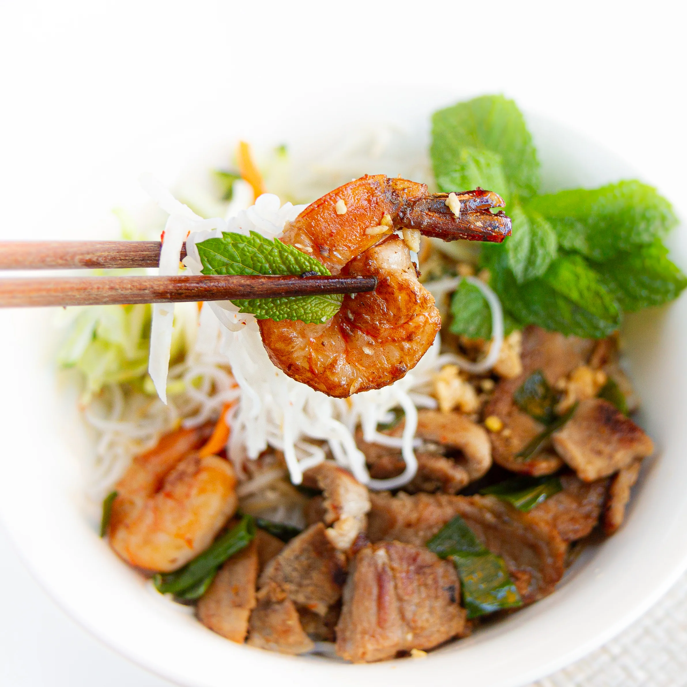 Vietnamese Noodles with Grilled Pork &amp; Shrimp (Bun Thit Nuong)