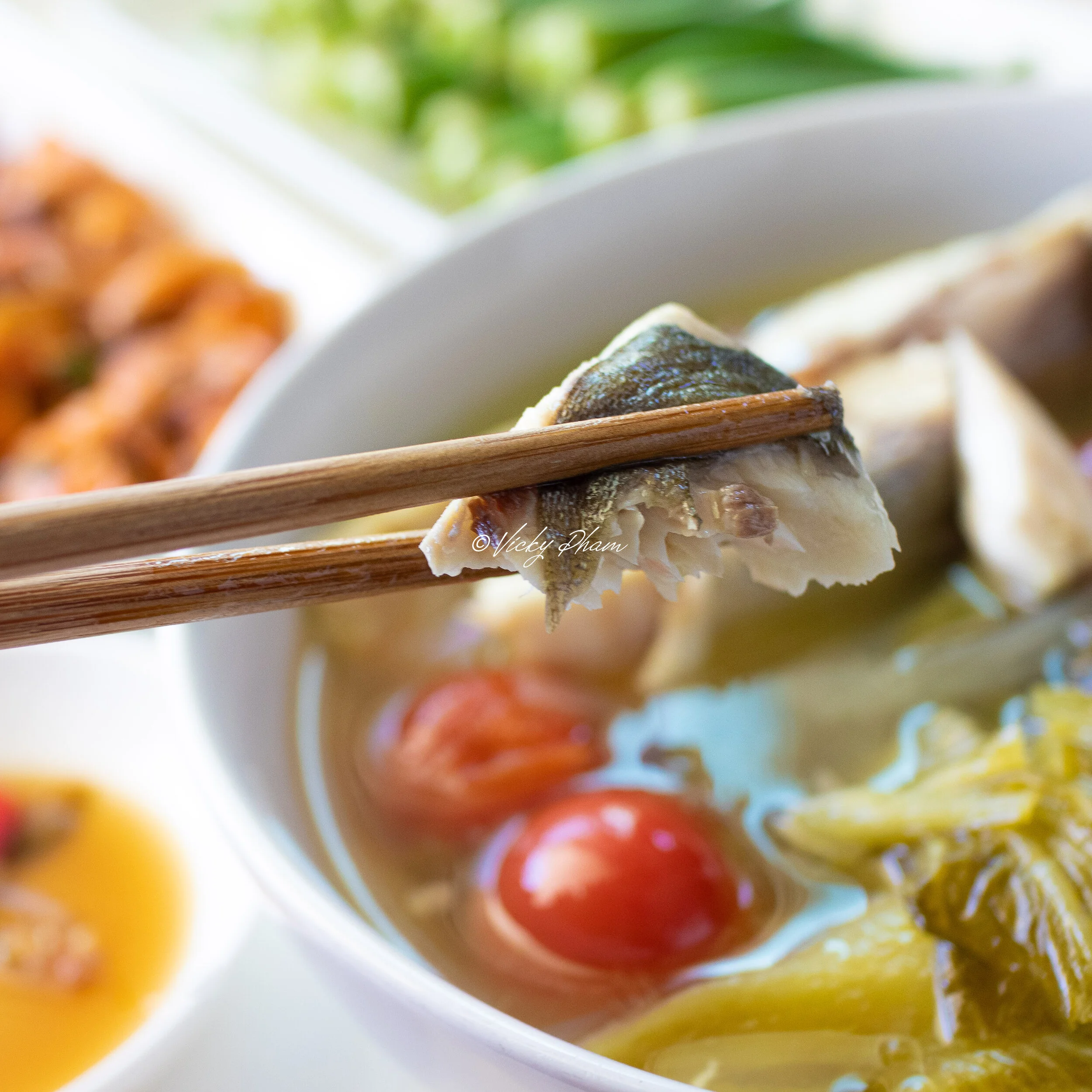 Vietnamese Fish Soup with Pickled Mustard Green (Canh Cá Nấu Dưa Chua
