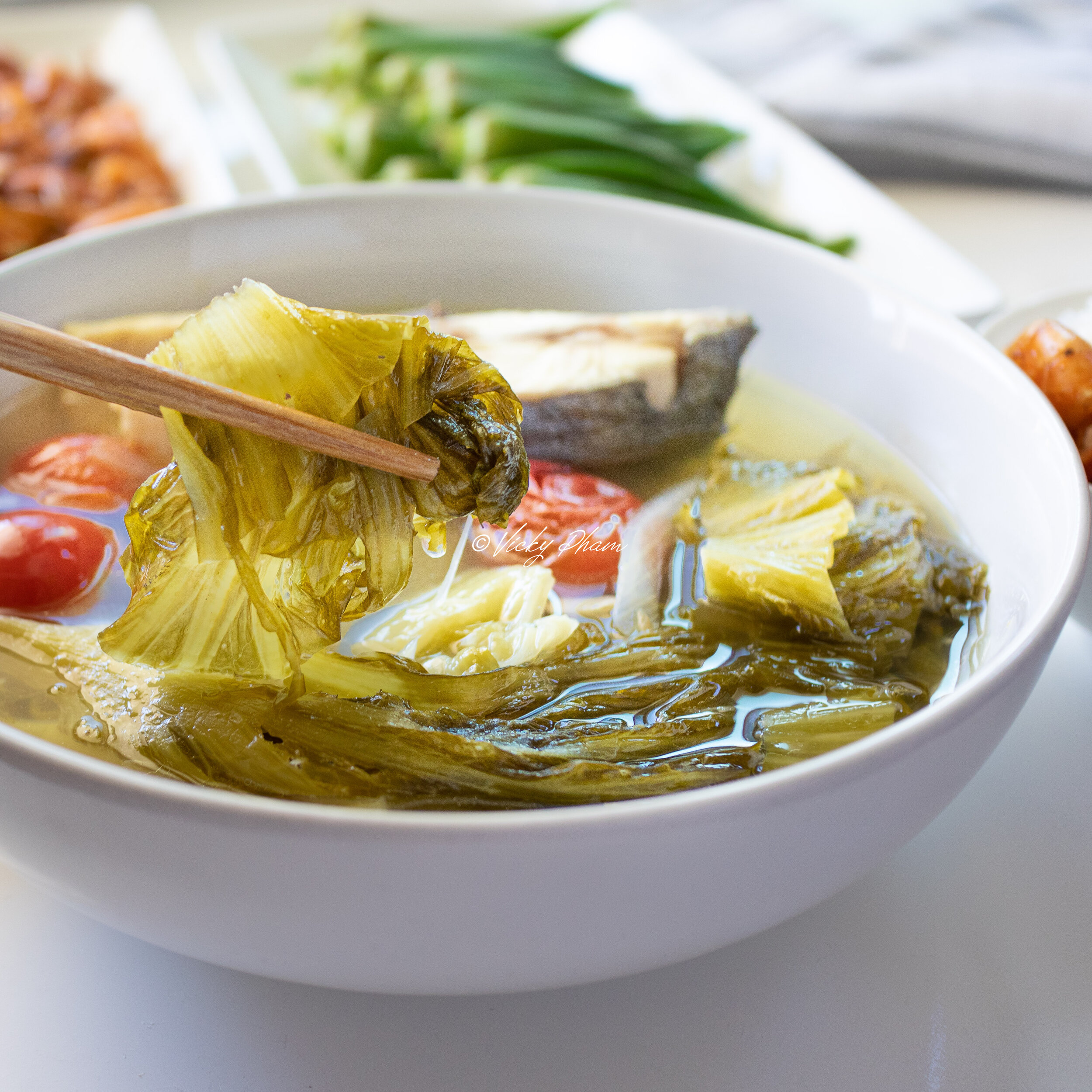Vietnamese Fish Soup with Pickled Mustard Green (Canh Cá Nấu Dưa Chua) —  Vicky Pham