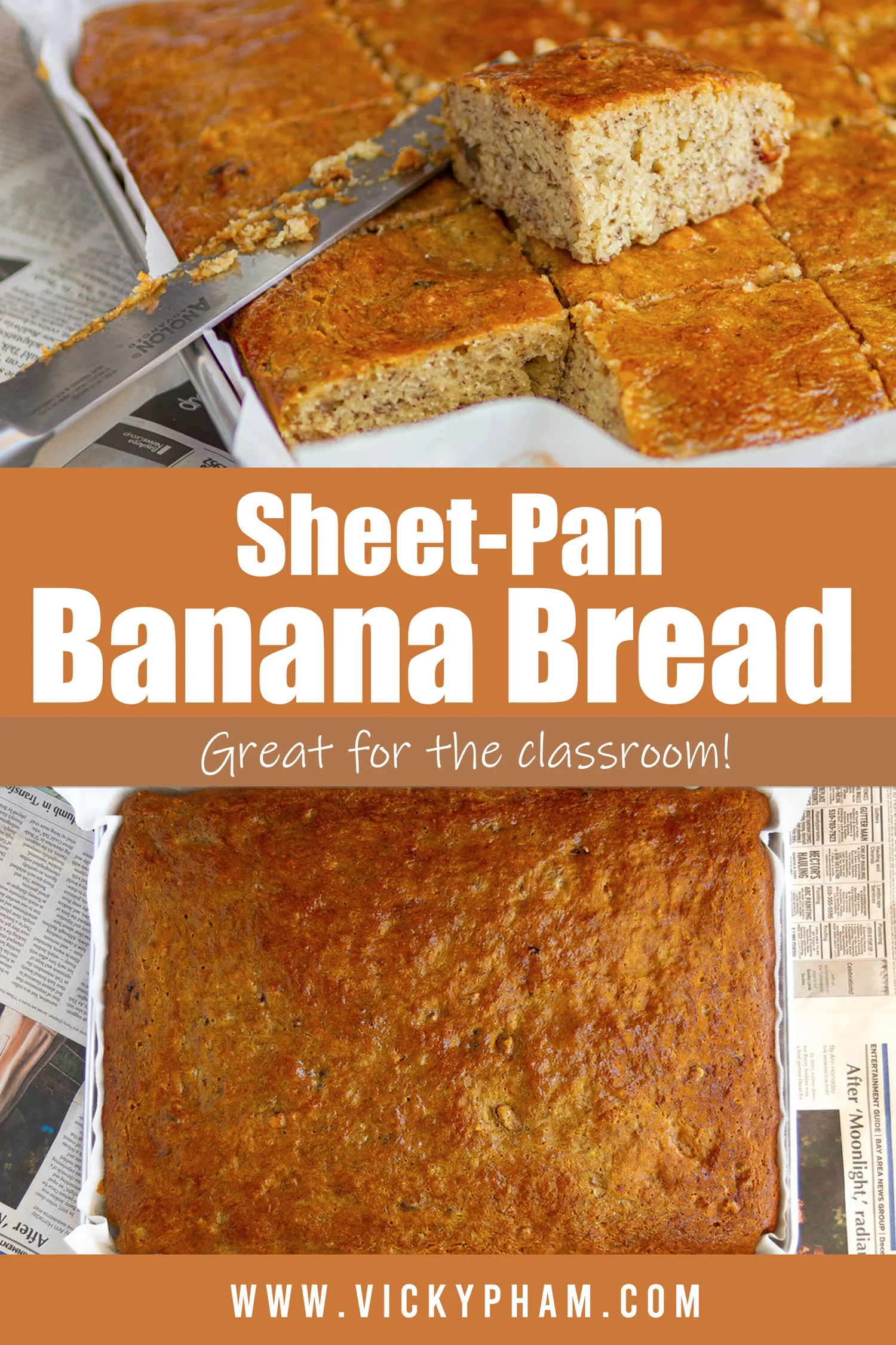 Sheet Pan Moist And Delicious Banana Bread — Vicky Pham
