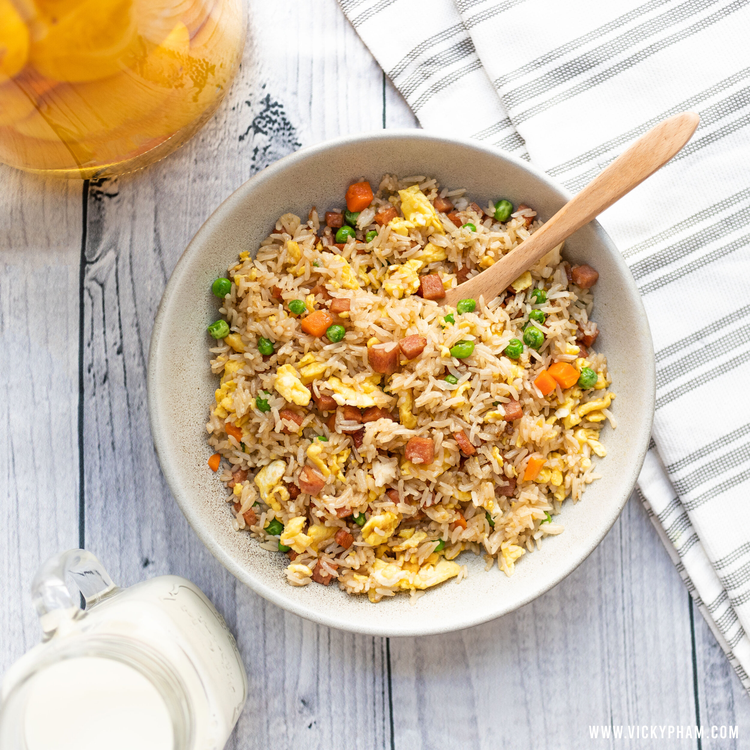 Spam Fried Rice with Oyster Sauce (Cơm Chiên Spam Dầu Hào) — Vicky Pham