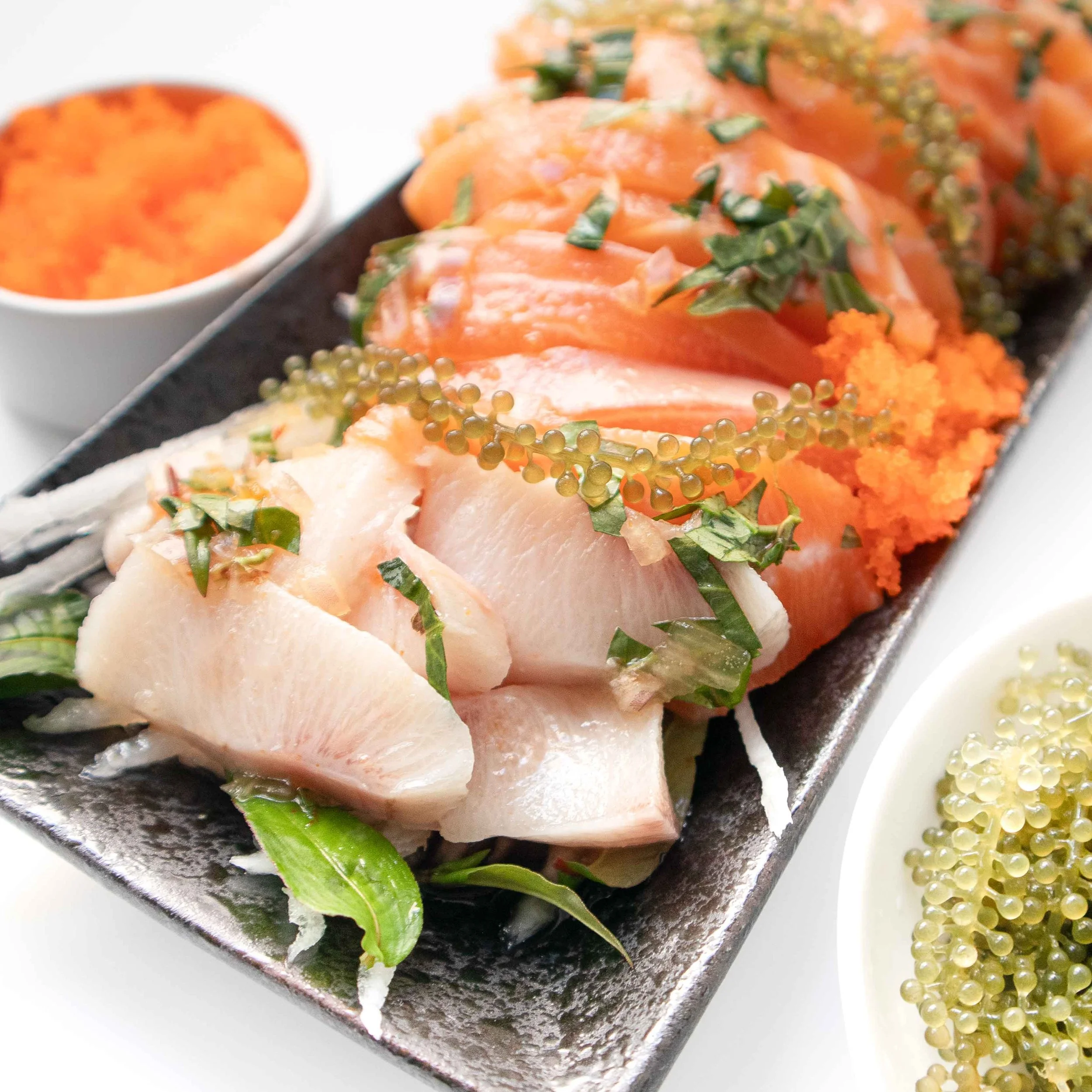 Thaistyle Raw Fish Sashimi Salad with Spicy Fish Sauce Dressing